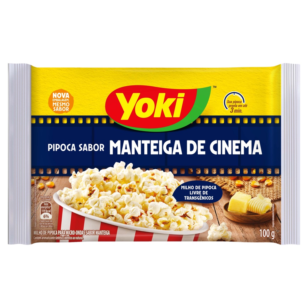 Pipoca para Micro-Ondas Manteiga de Cinema Yoki Pacote 100g