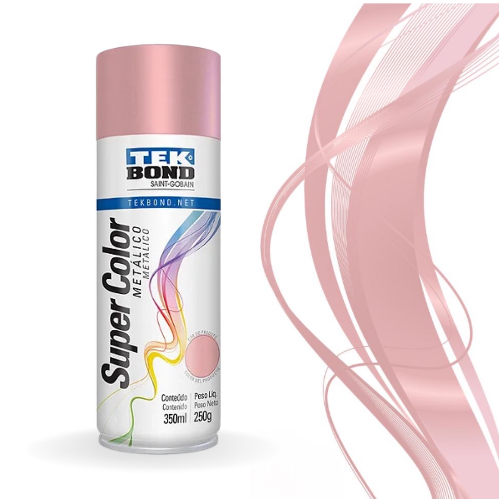 Tinta Spray Rosa Millenium SuperColor Metálico Uso Geral 350ml Tekbond ...