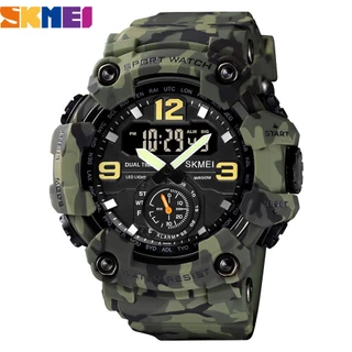 SKMEI 1637 Relógio Militares De Pulso Digital Estilo Vintage PU Band 50m À Prova D