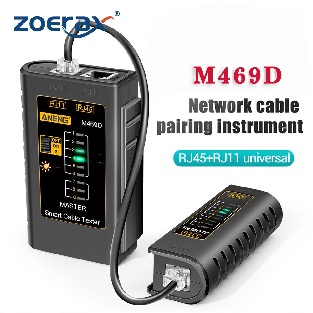 Testador De Cabos De Rede ZoeRax , RJ45 LAN RJ45 RJ11 RJ12 CAT5 UTP Reparo