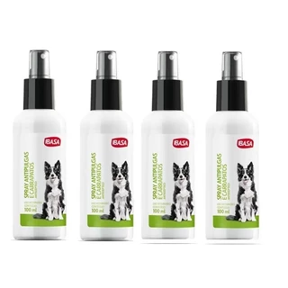 Kit 4 Spray Antipulgas e Carrapatos para caes Ibasa 100ml