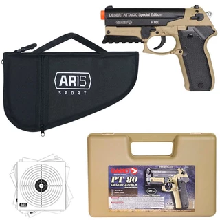 Pistola de Pressão CO2 Gamo PT80 Desert 4.5mm + Alvo 14cm