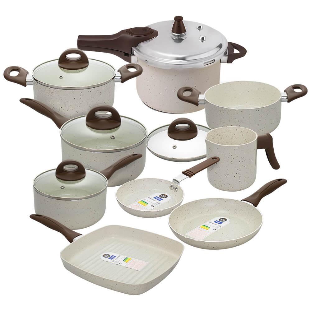 Conjunto De Panelas 8 Peças Vanilla Ceramic Life Smart Plus - Brinox - Jogo  de Panelas - Magazine Luiza