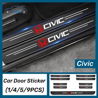 Para Honda Civic Porta De Carro De Fibra De Carbono Autocolante Protetor De Tiras De Limiar Resistente A Riscos Fit g10 g9 City Hrv Jazz