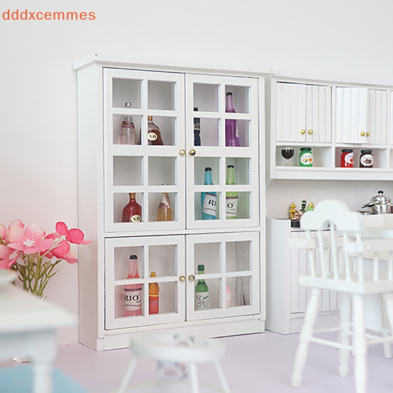 (Somente Empty) 1 : 12 Armário De Livros Em Miniatura Dollhouse De Vinho De Prateleira