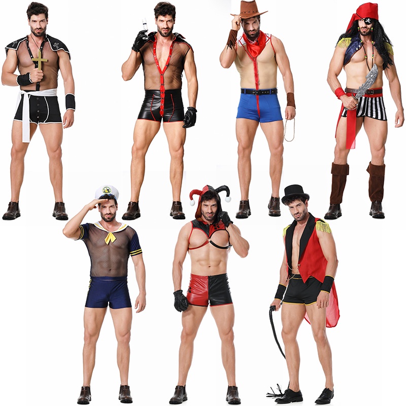 Em promoção! Halloween Homens De Uniforme Sexy Fantasia De Pirata
