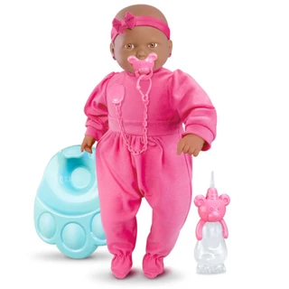Boneca Negra Bebê Mania Xixi Com Acessórios 5331 Roma Brinquedos