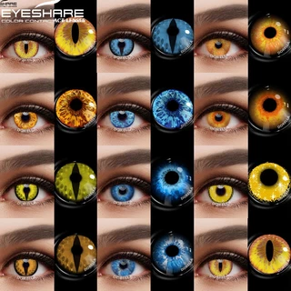 Eyeshare 1 Par De Lentes De Contato halloween Para Os Olhos cosplay Multicoloridas Anual Amarelas Azul