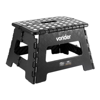Banqueta Plastica Multiuso Dobravel Capacidade 150 Kg Vonder Preta