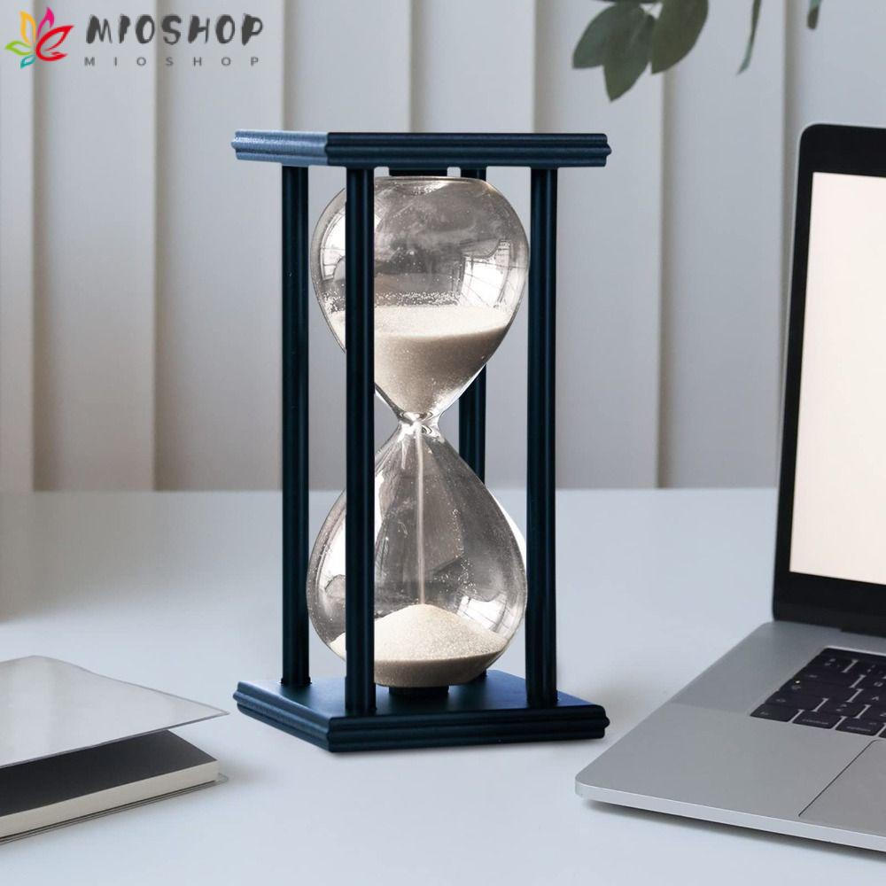 MIOSHOP Temporizador De Areia , Ampulheta Branca Preta , Grande Vintage 30 Minutos Decoração Da Sala De Estar