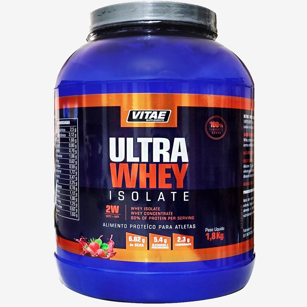 Ultra Whey Protein Isolate 2W Concentrando Isolado Vitae Pote 1.8kg
