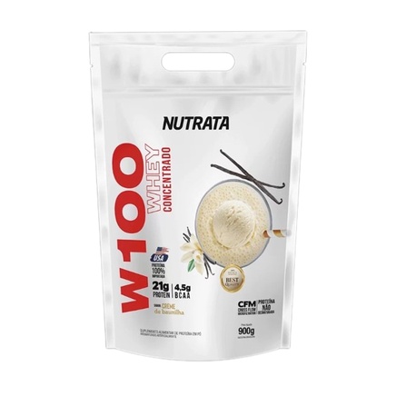 Whey Concentrado W100 Baunilha Refil 900g Nutrata