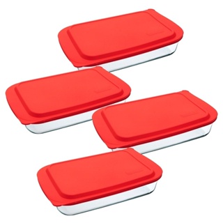 Conjunto de Assadeiras Marinex Lasanheira Retangular 5 Litros Funda com Tampa Plástica 4 Peças
