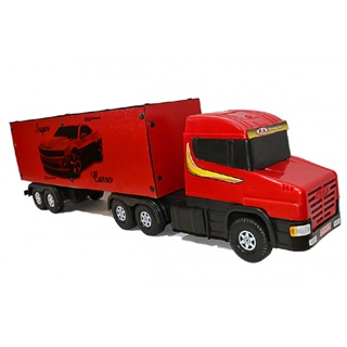 Caminhão Scania Carreta Baú Coca Cola Brinquedo 5 Eixos Grande 26x90cm