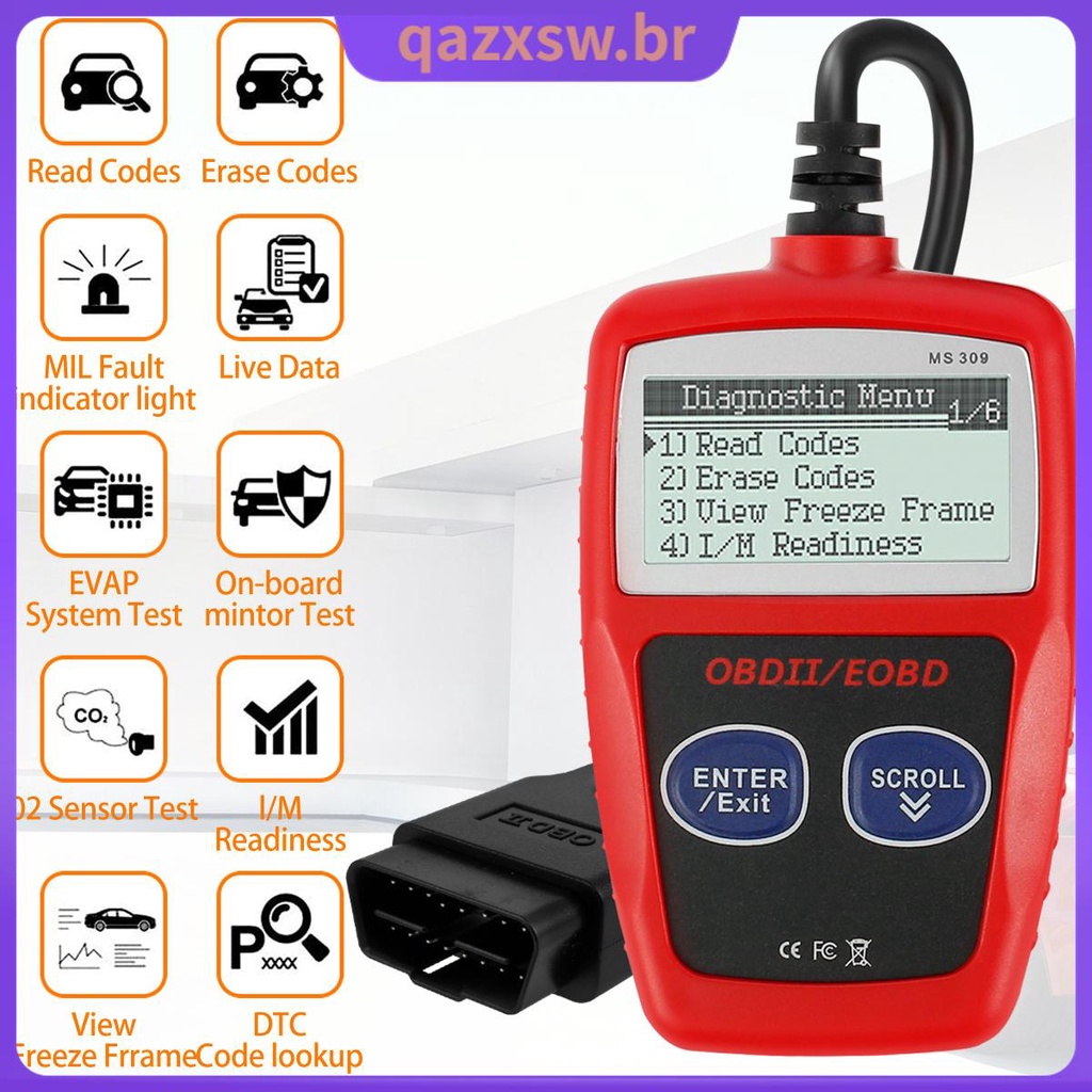 Leitor Profissional De Código Automotivo OBD2 Scanner Para Carros ...
