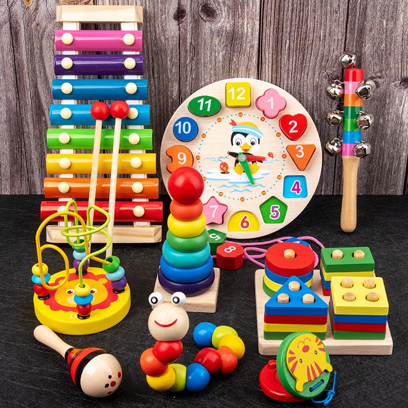 Brinquedos De Madeira Montessori Para Bebês 1 2 3 Anos Quebra-Cabeça Menino Menina Crianças Aprendizagem Educacional