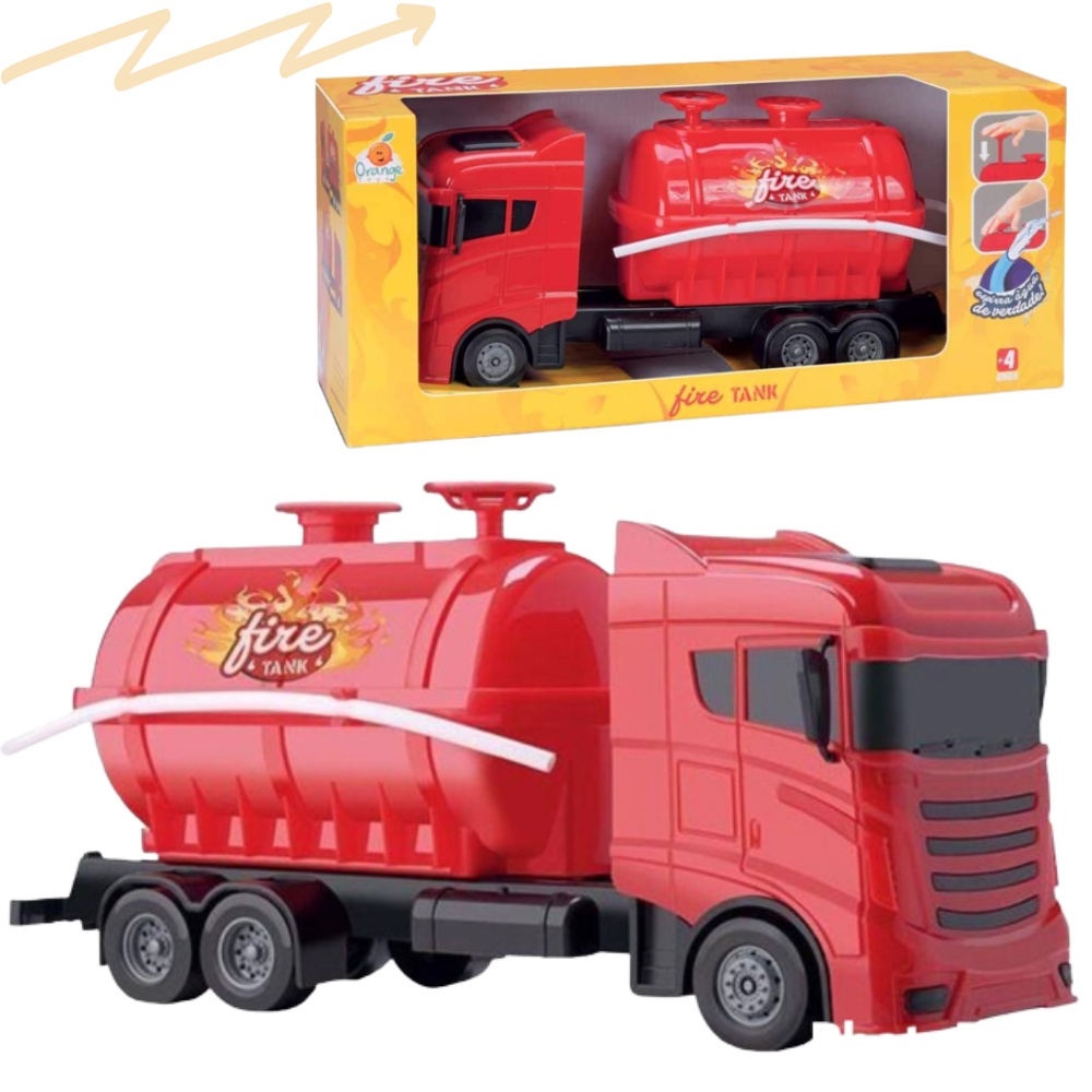 Brinquedo Infantil Caminhao Tanque De Agua Water Tank Orange Toys -  Papellotti