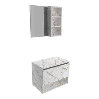 Gabinete de Banheiro com Cuba e Espelheira 60cm Multimóveis CR10096
