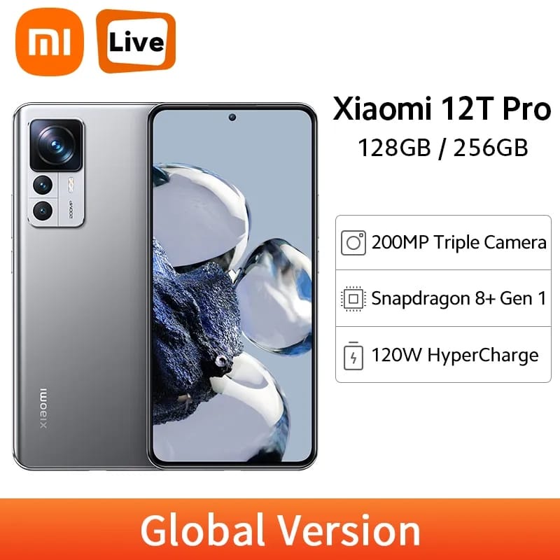 Xiaomi Mi 12T Pro 200MP Câmera Tripla 120W HyperCharge 120Hz AMOLED Display