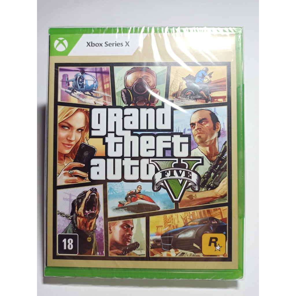 Jogo GTA V - Grand Theft Auto V Xbox Series X Mídia Física Original  (Lacrado)