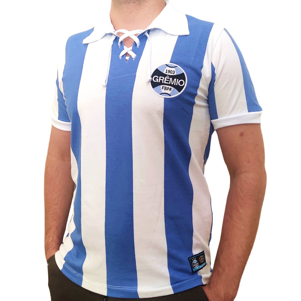 Camisa Retrô Grêmio 1930 Masculina - Azul+Preto