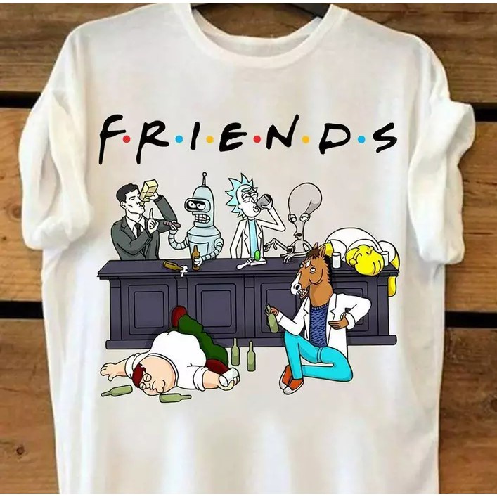 Camisa Camiseta Friends Drunk Bebida Family Guy Peter Griffin Futurama Homer Simpson Simpsons Bojack Horseman American D
