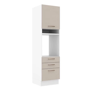 Torre Quente Armário de Cozinha 60 cm 1 Porta 3 Gavetas Branco/Crema Agata Madesa em Oferta na Shopee