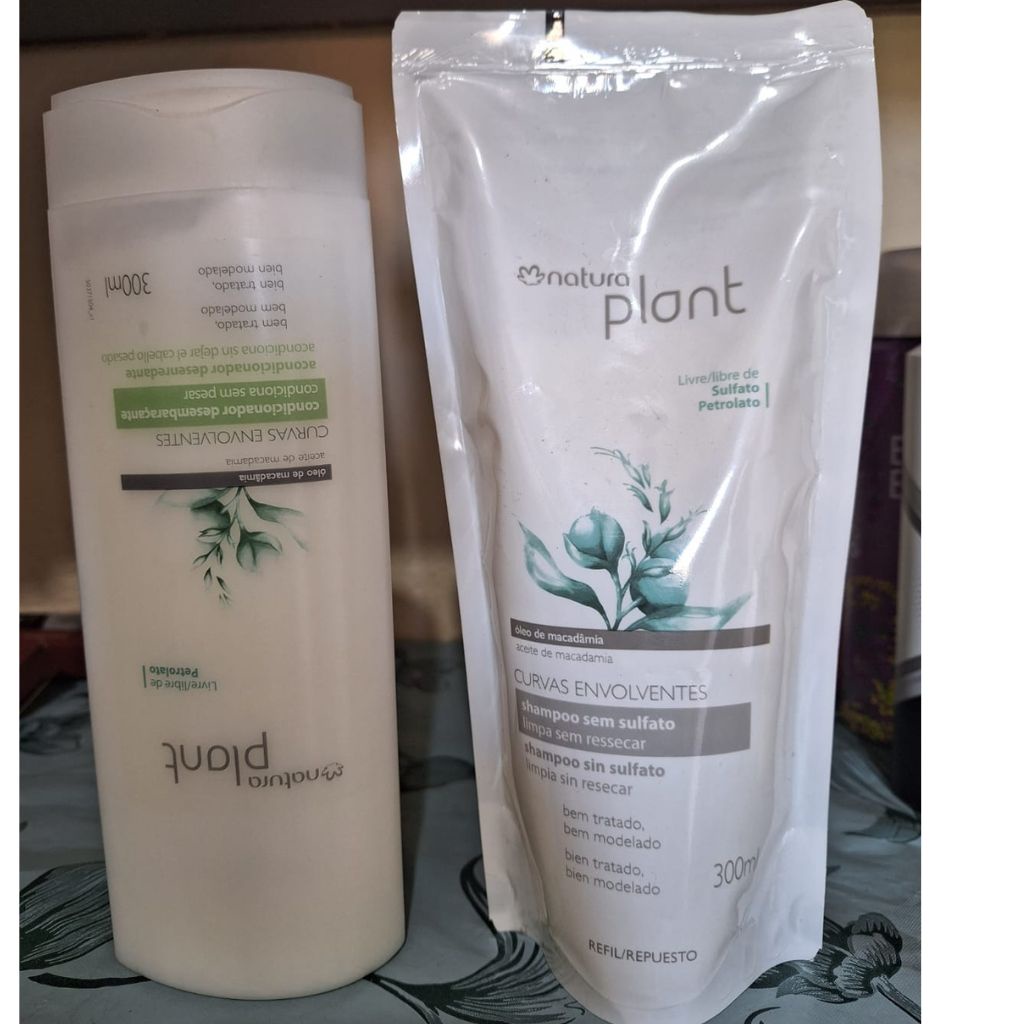 Refil Shampoo + Condicionador Natura Plant Curvas Envolventes Sem
