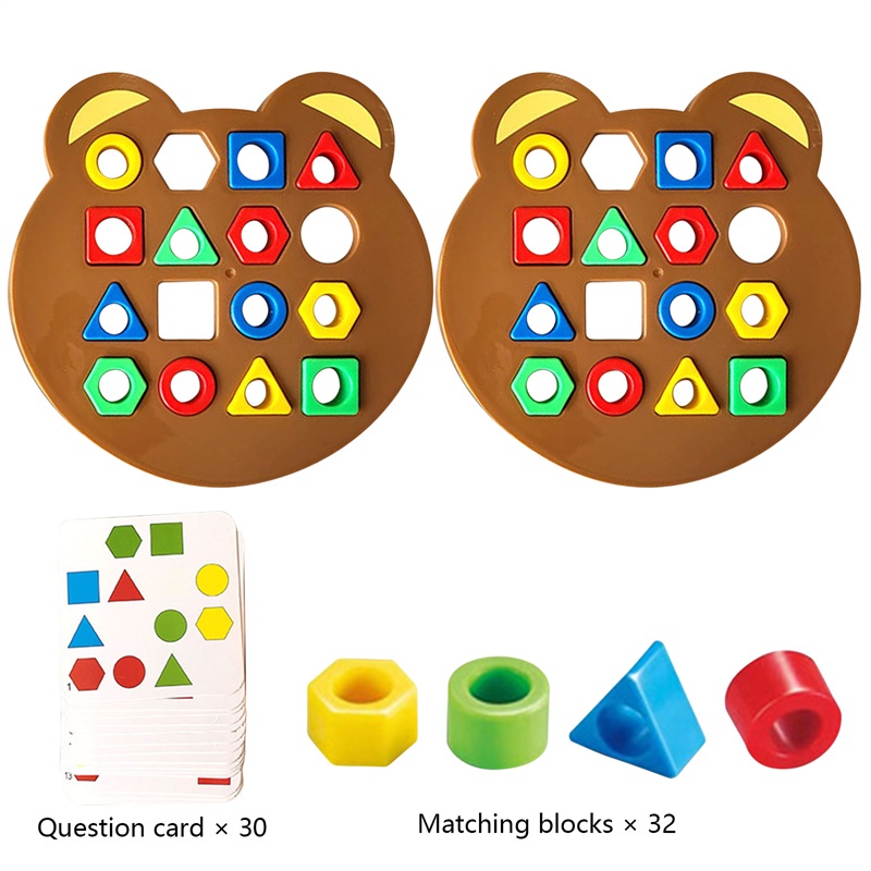 Brinquedo Cognitivo Montessori Forma Cor Geométrica Combinação Jogo Memória  Sensorial Educativos Infantil