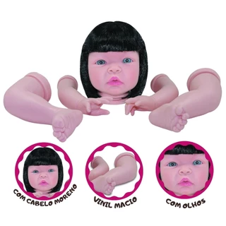 Kit Molde Boneca Reborn Menina Braços Pernas Vinil Emborrachado
