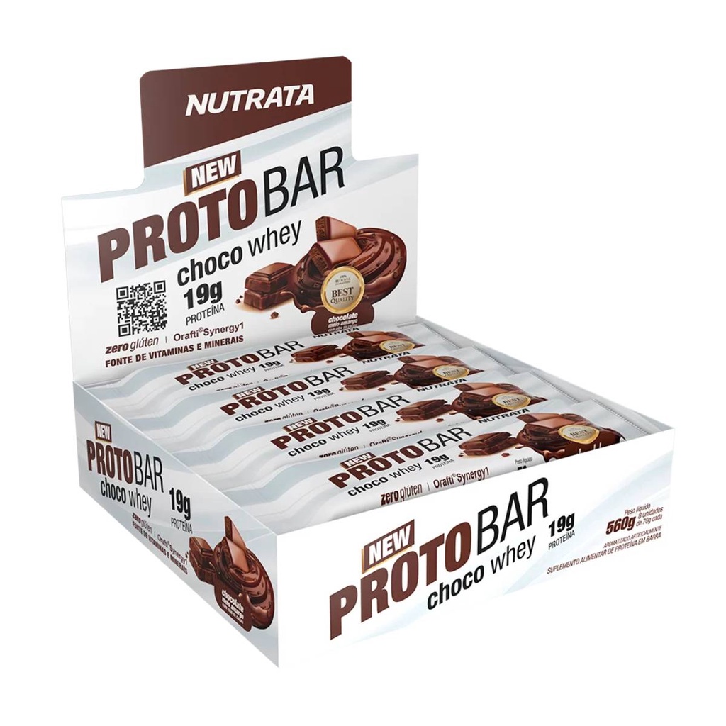 Nutrata Protobar Chocolate Meio Amargo Whey 70g Dp C/8 Un