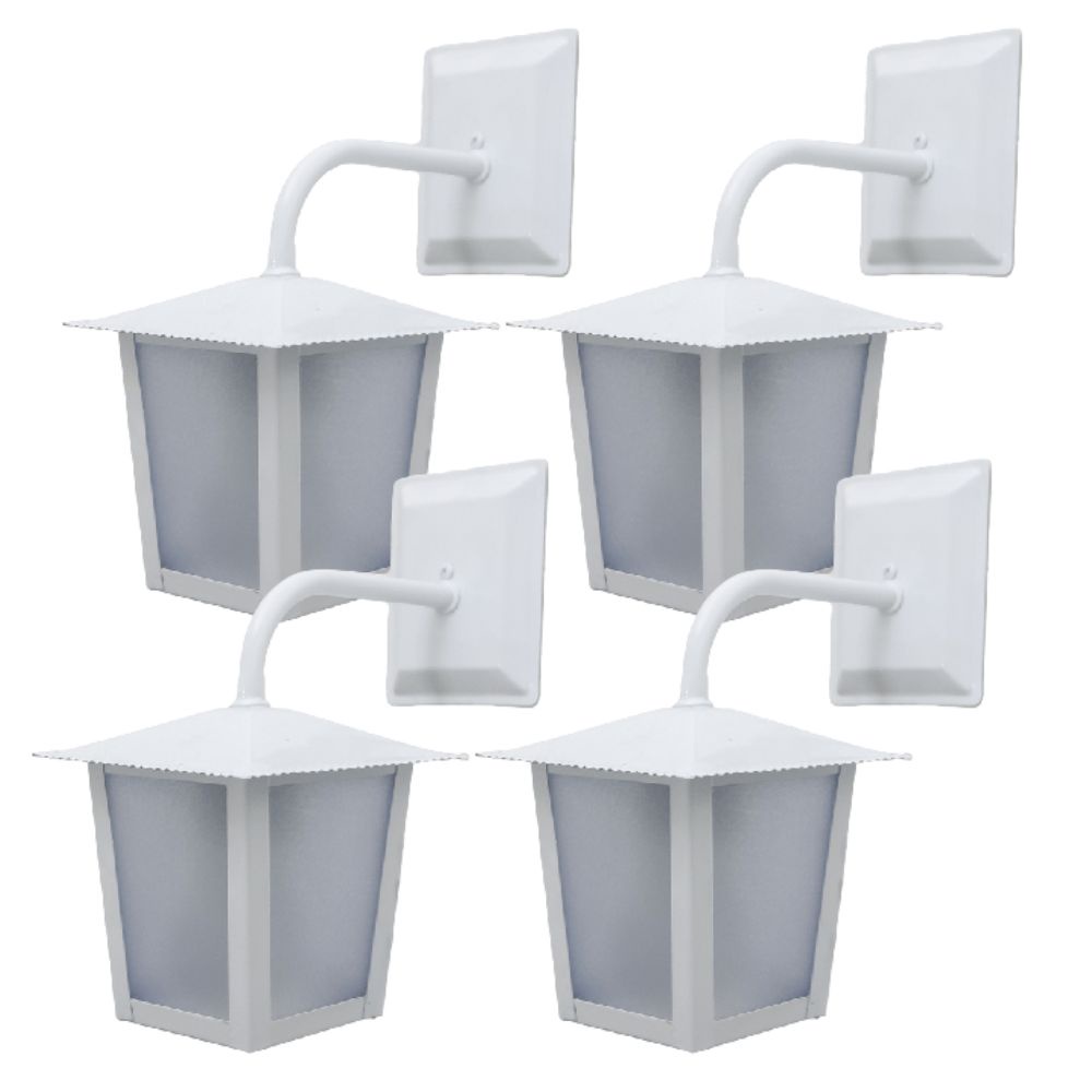 Kit C/ 4 Luminárias Arandela Colonial Externa Quadrada Branca Shopee Brasil