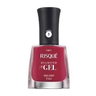 Esmalte Diamond Gel Vinho Bordo Manicure Risque 9,5Ml