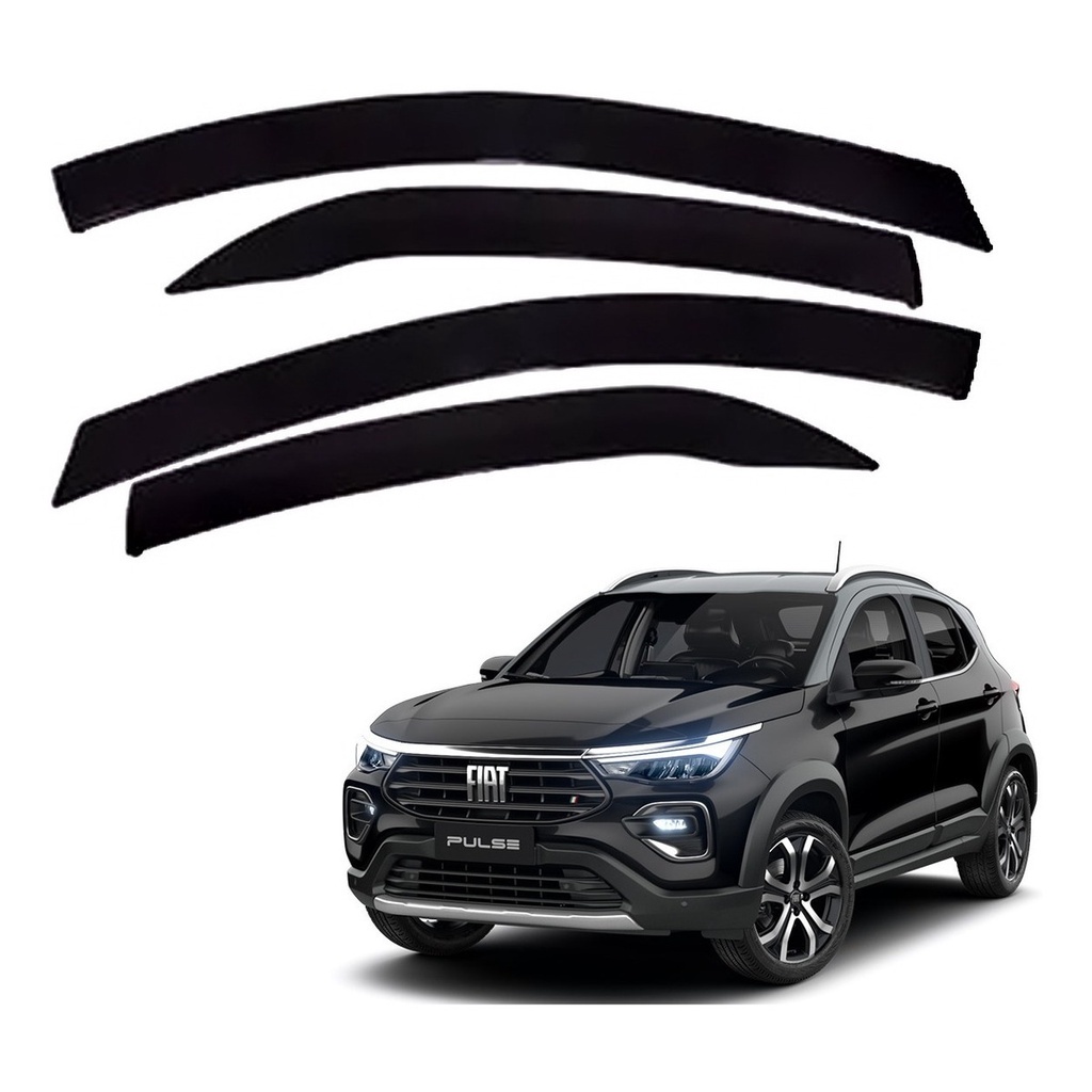 Calha De Chuva Defletor Fiat Pulse 4 Portas Acrilico Fume Tiger FT8500