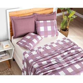 Jogo Lencol Cama Dolce Vita King 4 Pecs 200 Fios Xadrez