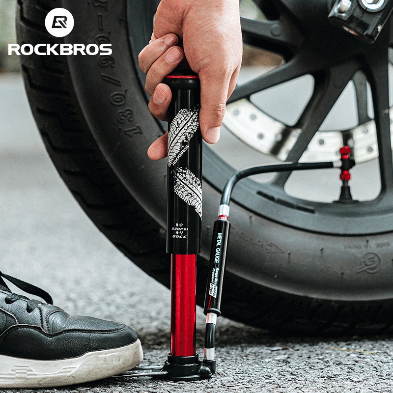 Pompa Per Bici Portatile ROCKBROS - Fino A 120 PSI, Con Manometro, Valvole Presta E Schrader, In Lega Di Alluminio, Per MTB E Bici Da Corsa