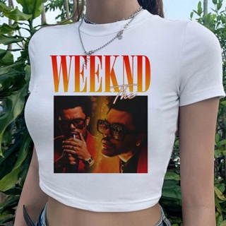 A Weeknd cyber y2k Gótico Gráfico Menina De Topo De Cultura 2000s Moda  Coreana yk2 Kawaii Camiseta