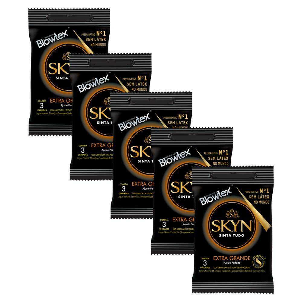 Kit com 5 Preservativos SKYN Grande 3 Unidades