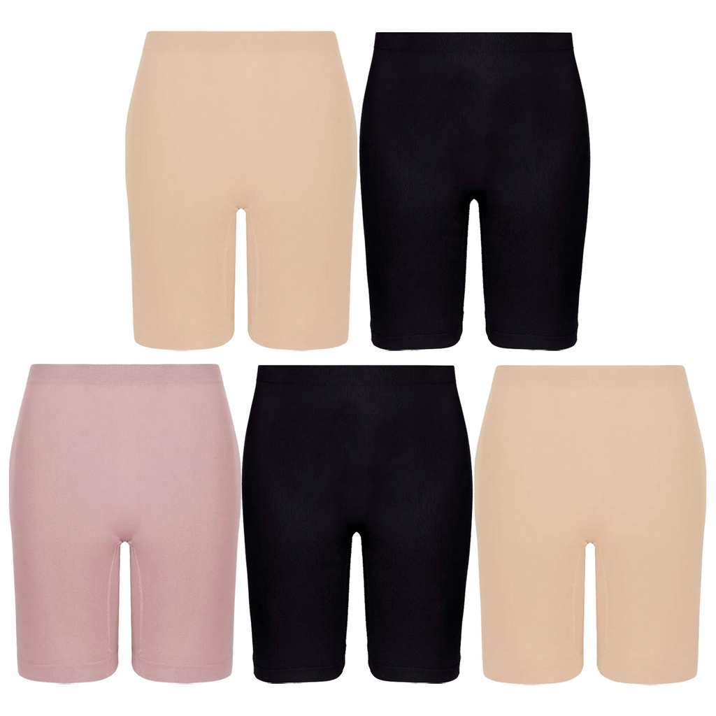 Kit Com 5 Shorts Feminino Básico Sem Costura Loba Flexível Lupo