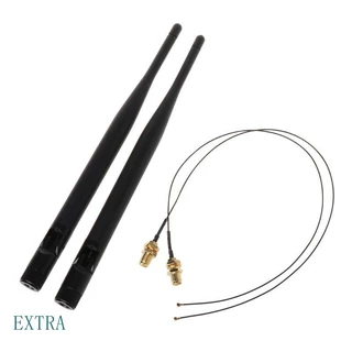 Antena Banda Dupla 6dBi Para Roteador WiFi RP-SMA 2 4GHz 5GHz + 2 31cm fl IPEX