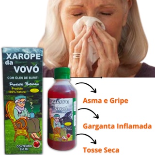 Xarope da Vovó Pneumonia, Bronquite Alérgica, Garganta 250ML - Flora  Natural - Xarope de Bordo / Maple Syrup - Magazine Luiza