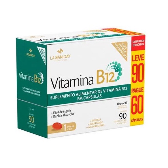 Vitamina B12 L90/P60 Cps em Soft Gel La San Day Shopee Brasil