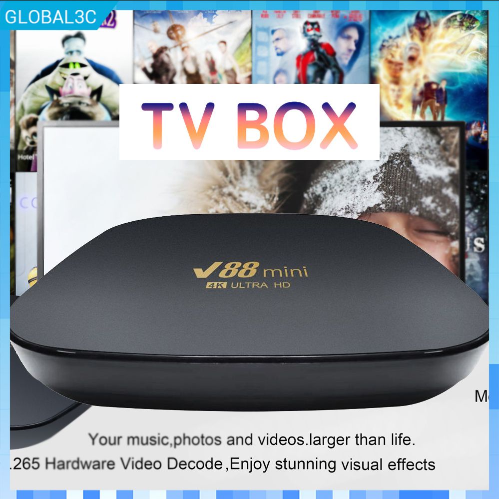 New V88 Mini Smart TV Box Android 12 Allwinner H3 Quad Core 2.4G WIFI 8K  Set Top Box Media Player