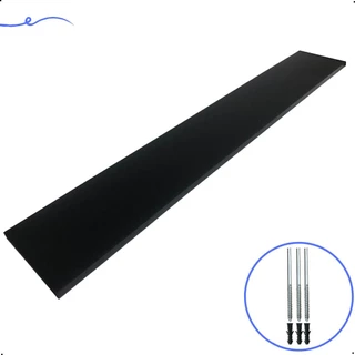 1 Prateleiras 100x15 Com Suporte Invisivel Mdf Preto Organização Para Cozinha Banheiro Quarto Dormitorio Sala Lavabo Area Gourmet Escritorio Casa Lavanderia Parede Decorativa Tabua 100cm Madeira Flutuante 100 Cm x 15 Cm Preta