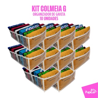 KIT 10 COLMEIAS ORGANIZADORAS G (10X25X35) PARA CAMISETAS - PUPILAR