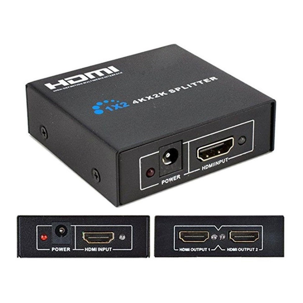 Splitter Distribuidor Divisor Hdmi Hdcp 1x2/ Envio Imediato.