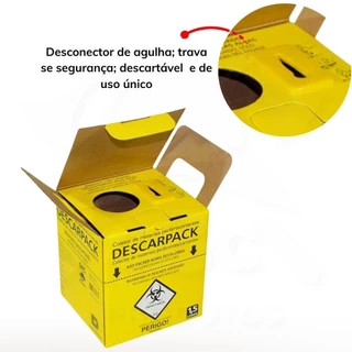 Caixa Coletora Para Material Perfurante Perfurocortante Cortante Perfuro Cortante Agulha Lamina Navalha Coletor Descarpa