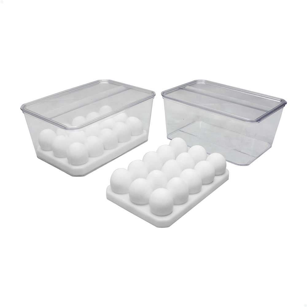 Organizador Porta Ovos Com Tampa Acrílico 30 Ovos Geladeira