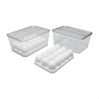 Organizador Porta Ovos Com Tampa Acrílico 30 Ovos Geladeira