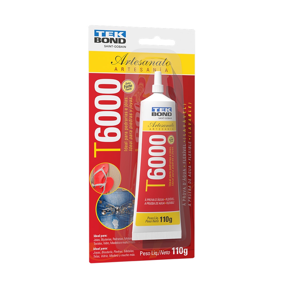 Tekbond T6000 - Cola Permanente 110gr Ideal para Artesanato e Pedrarias ...